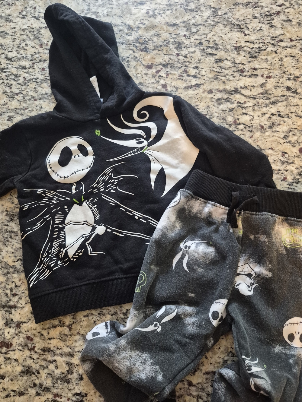 Black Jack Skellington Hoodie & Pants Set for Kids